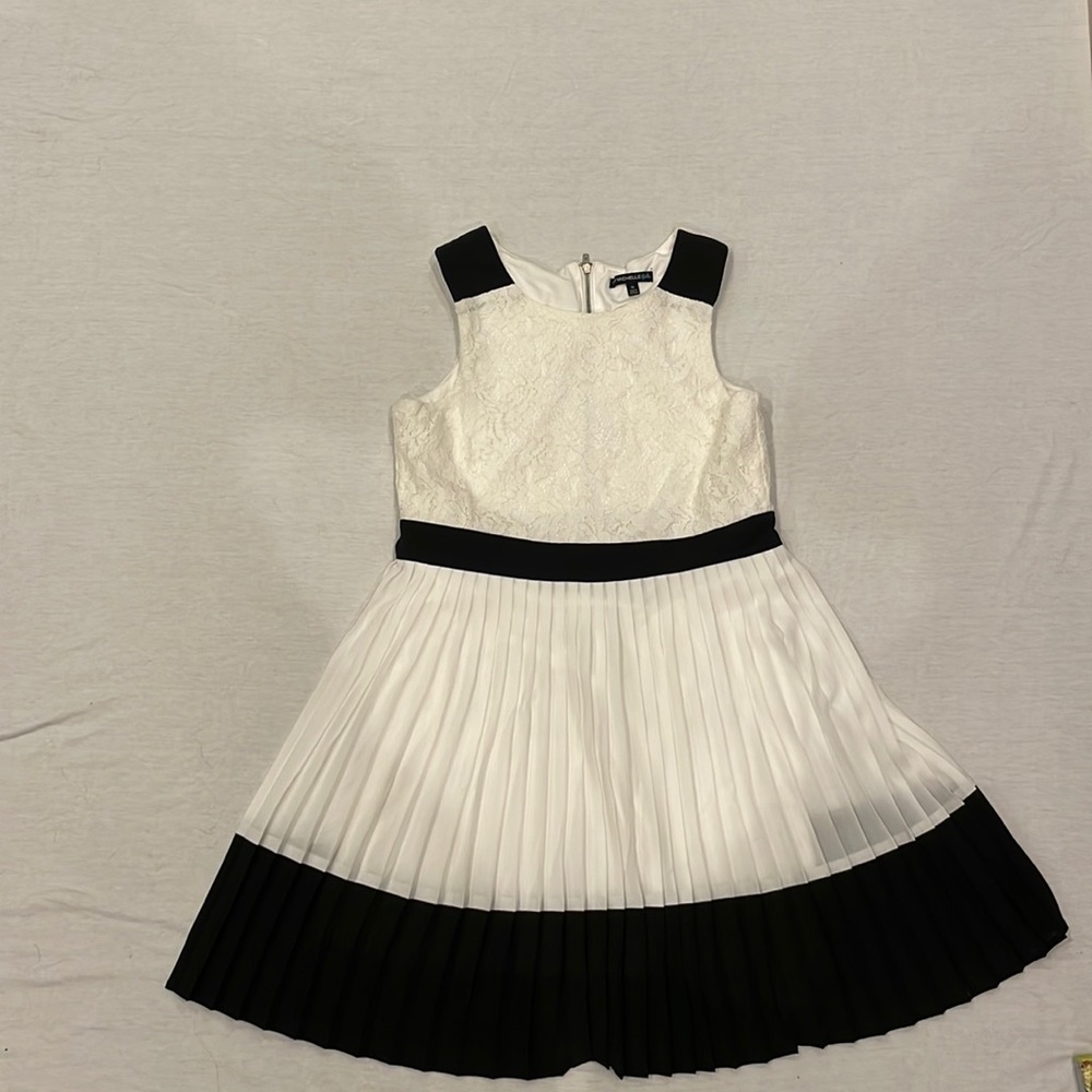 My Michelle girls size 16 dress white and black